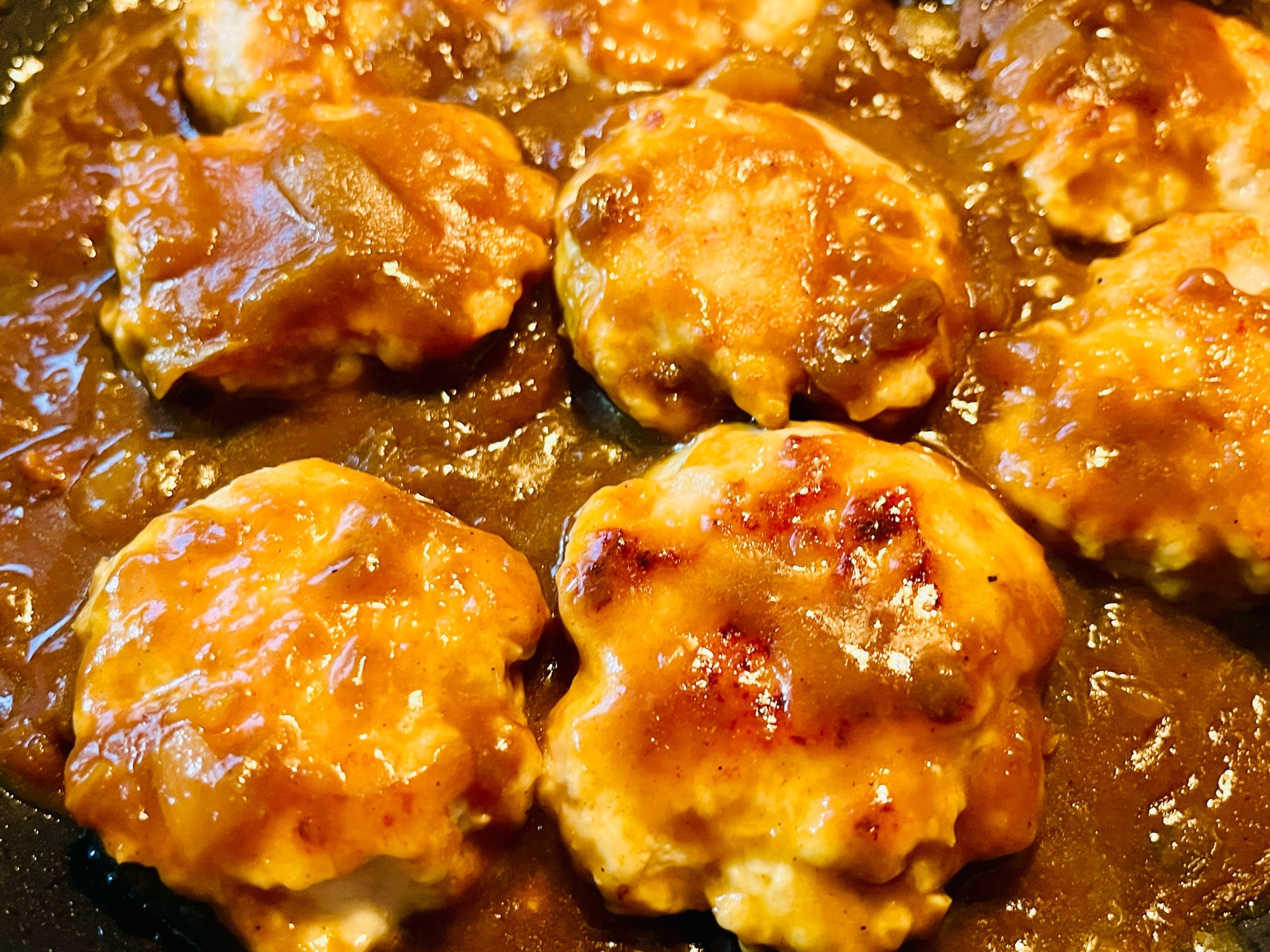 カレーソースで·͜· ᕷ鶏つくね