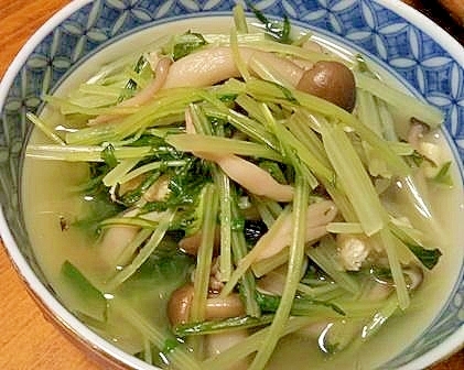 水菜・しめじ・あげの　ほっこり煮びたし