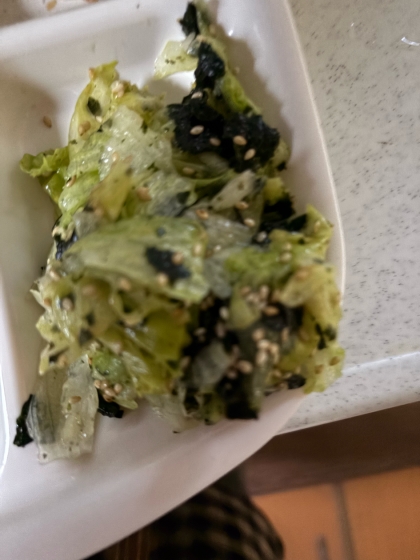 包丁不要♡超特急レシピ♡レタスのうま塩海苔サラダ