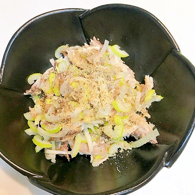 残りものにひとくふう☆塩サバと長ネギの簡単おつまみ