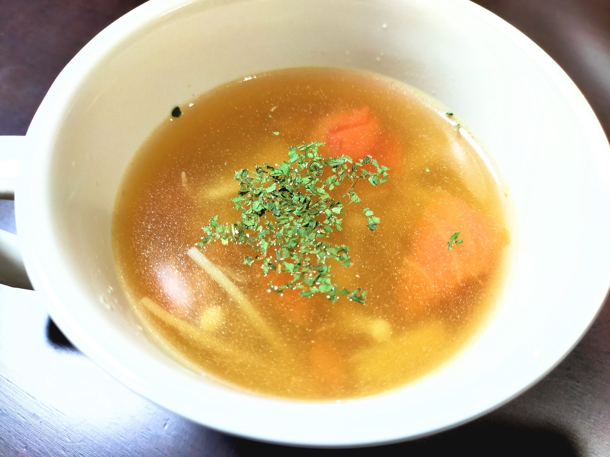 ノンオイルツナ缶の汁で(ツナなし)☆トマトスープ