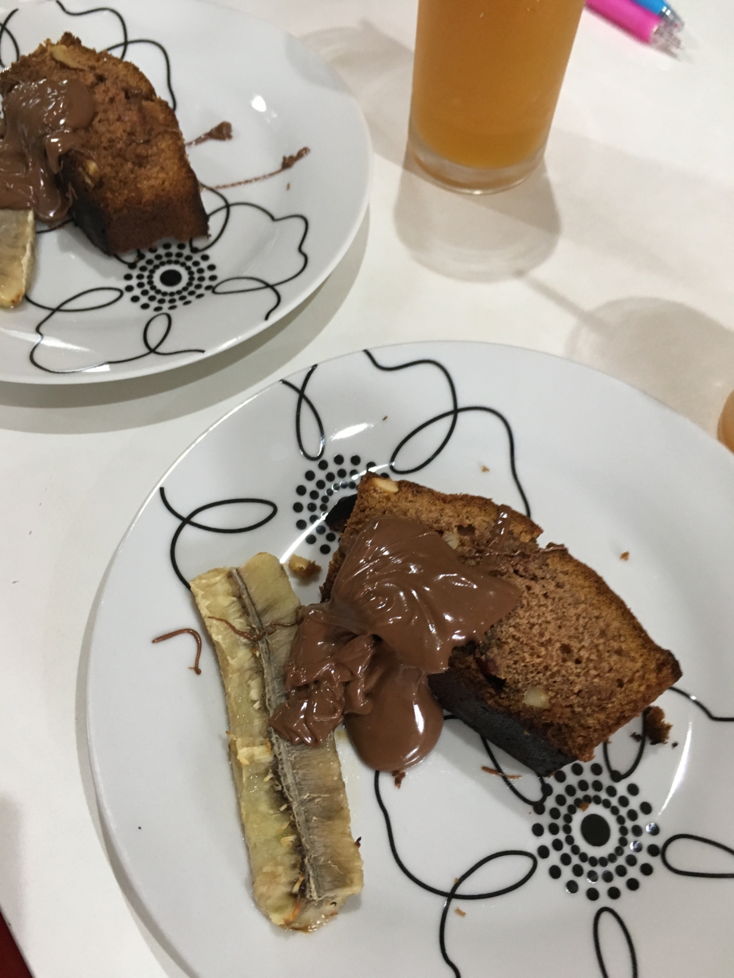 チョコレートソースのチョコナッツパウンドケーキ