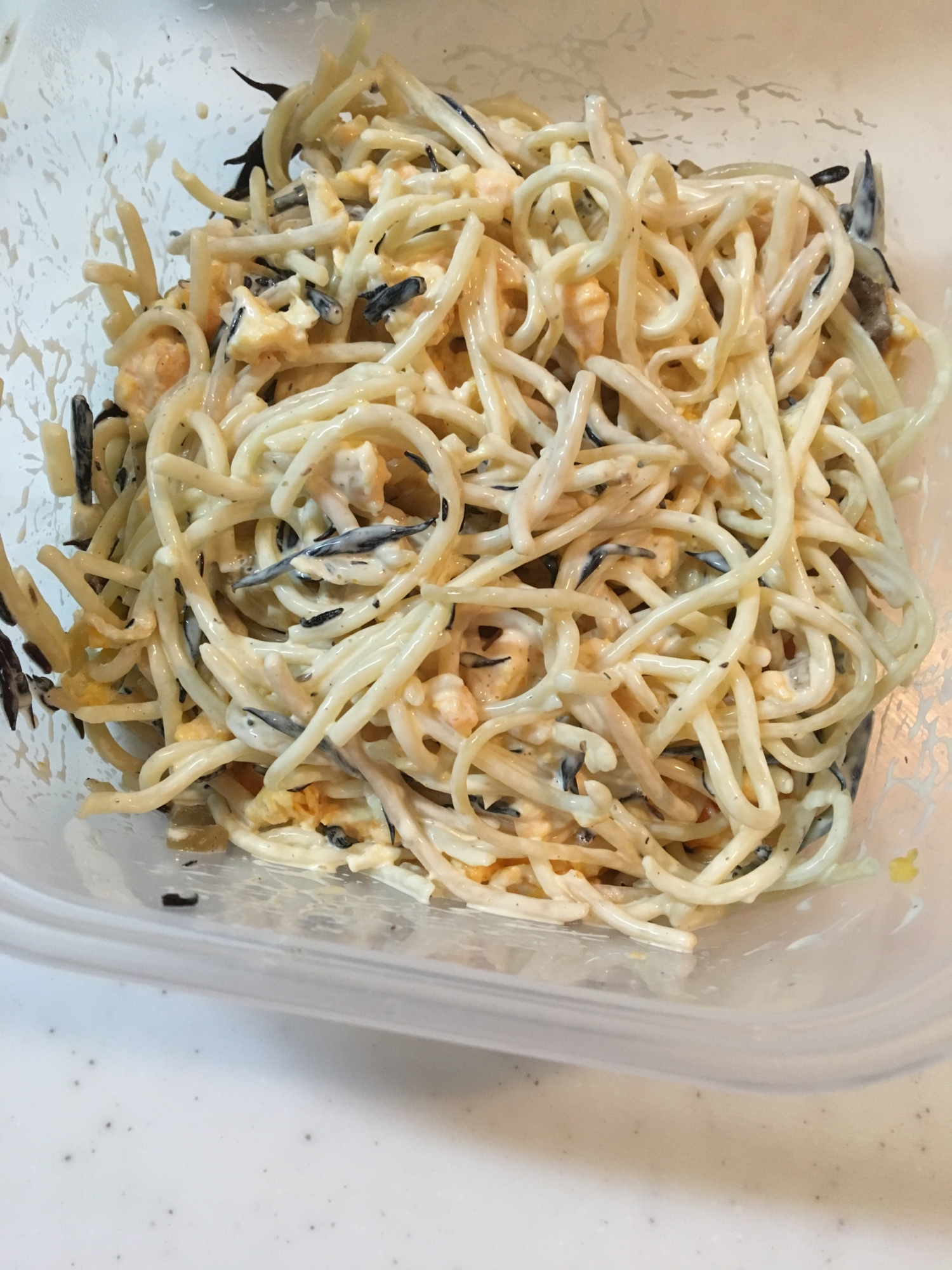 ひじきの煮物リメイク→ひじきのスパゲティサラダ☆