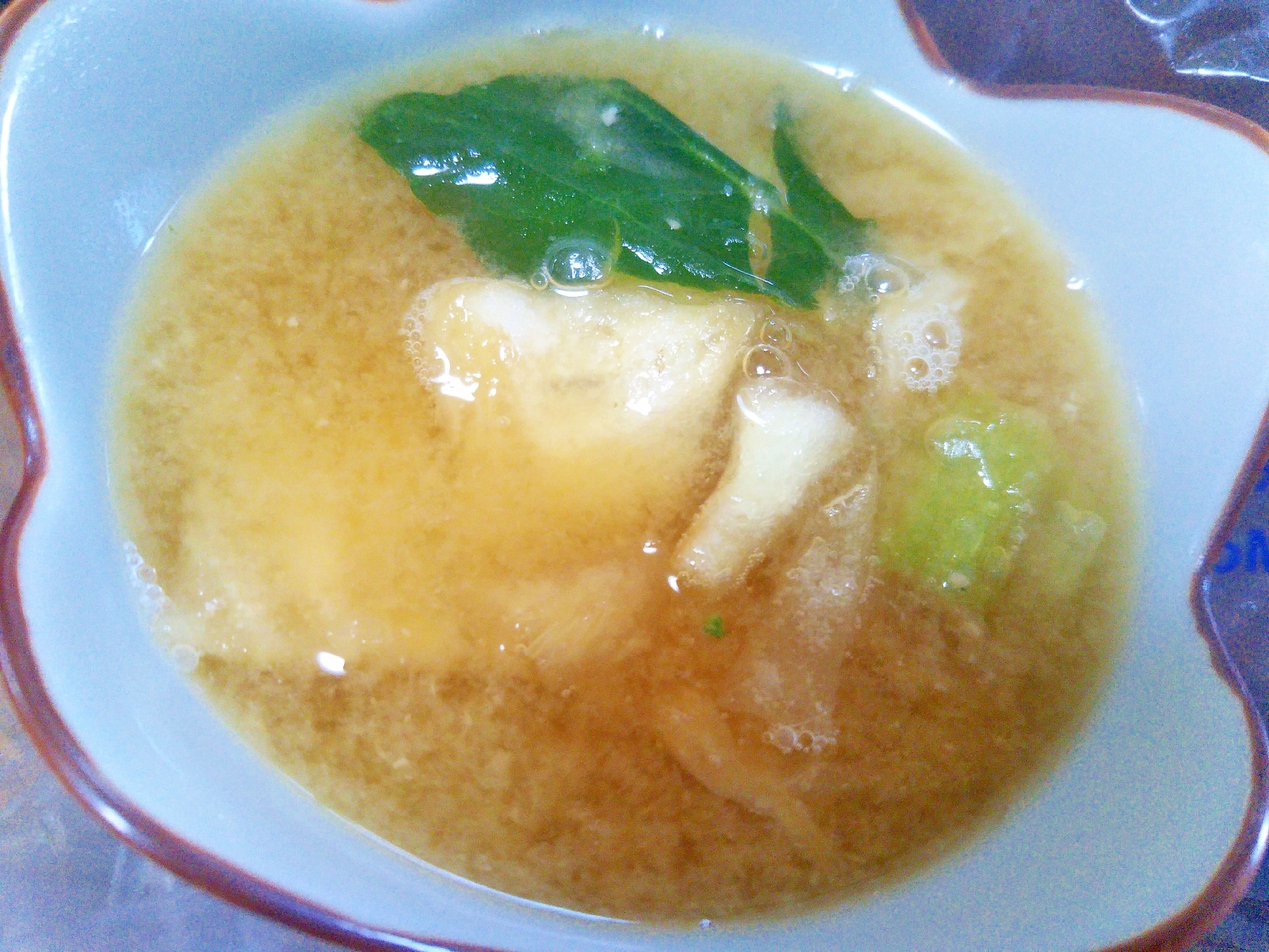 白菜キムチ&青梗菜の味噌汁