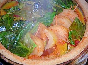 干し野菜で　‘トマト鍋’