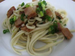 余ったざるうどん☆スタミナ塩焼きうどん