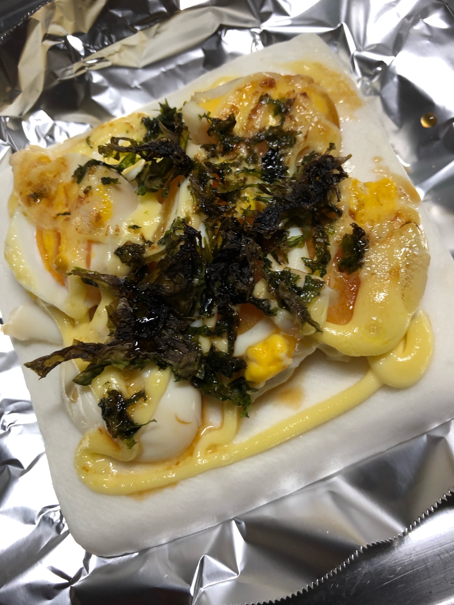 はんぺんとゆで卵のマヨ焼き