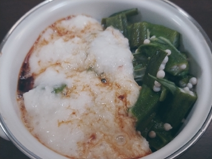 めんつゆで簡単！ご飯が進む！長芋とオクラのとろろ丼