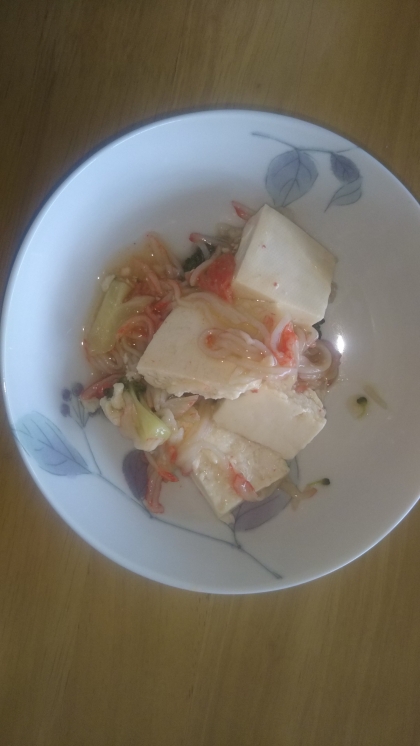 簡単おかず！ブロッコリーの蟹カマ餡掛け