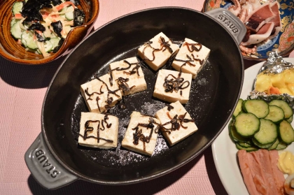 ヘルシ～♪　磯の香りの豆腐ソテー