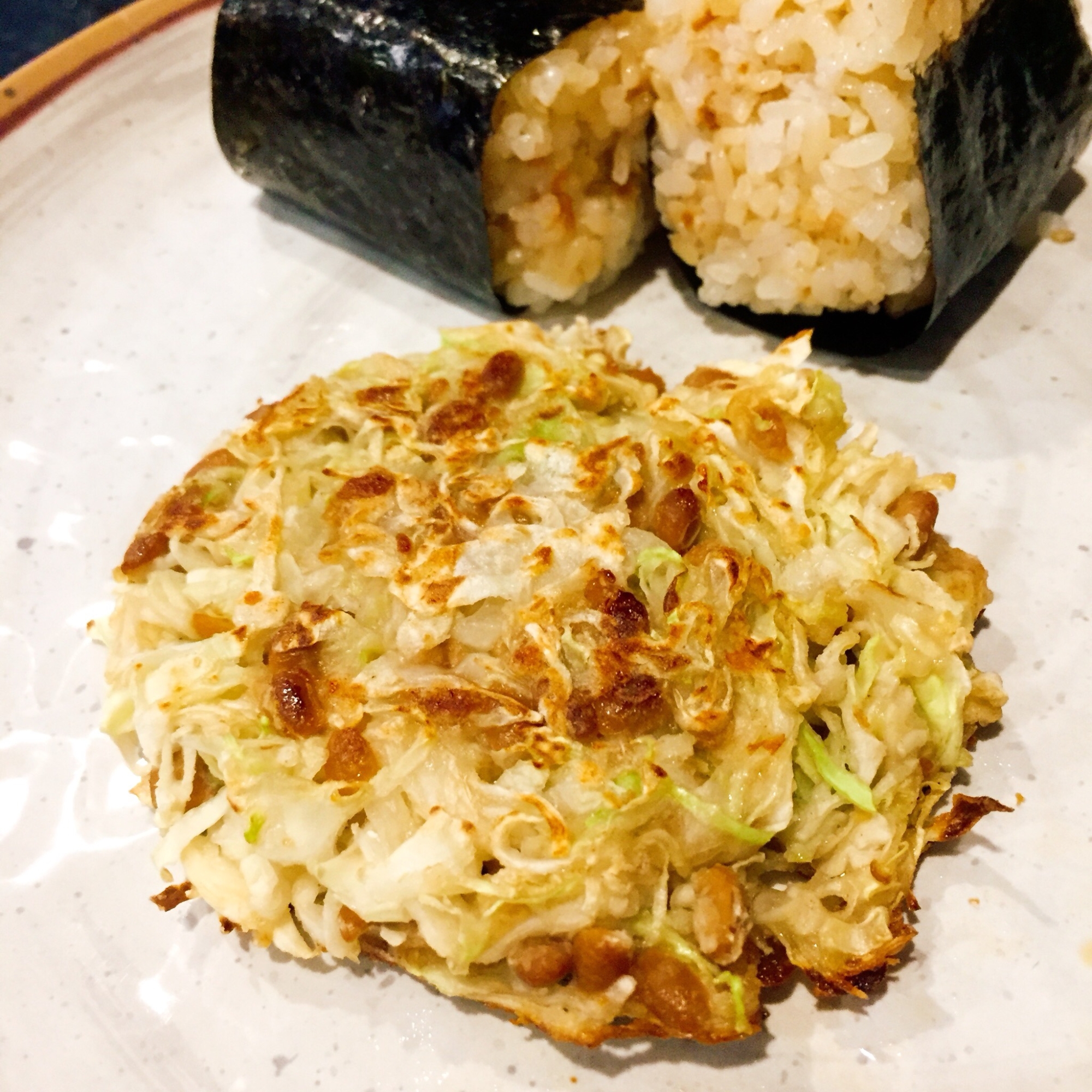 たっぷりキャベツ&納豆で☆お好み焼き風お焼き