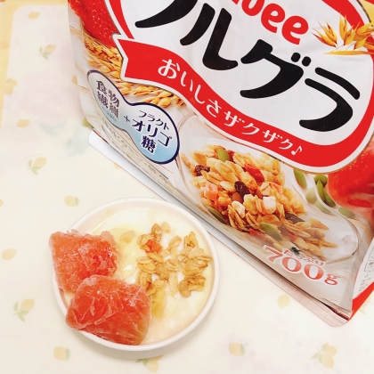 スイカオートミールギリシャヨーグルト♪
