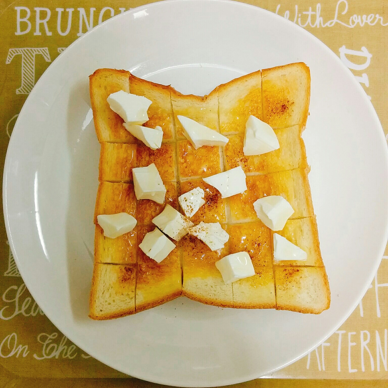 朝食♡クリームチーズハニートースト