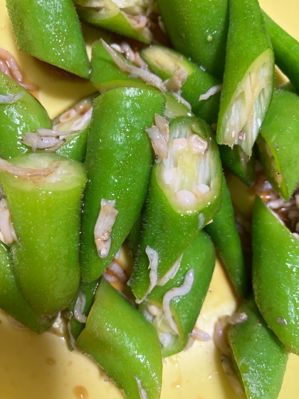 オクラとしらすのポン酢和え