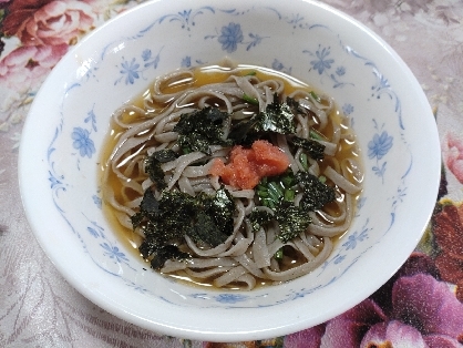 ❤　明太子、柚子こしょう、ネギで頂くざる蕎麦　❤