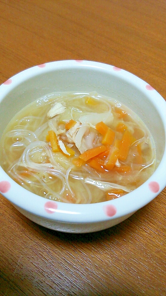 オイスターソースで春雨スープ