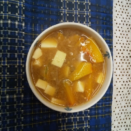 かぼちゃ豆腐のお味噌汁✧˖°