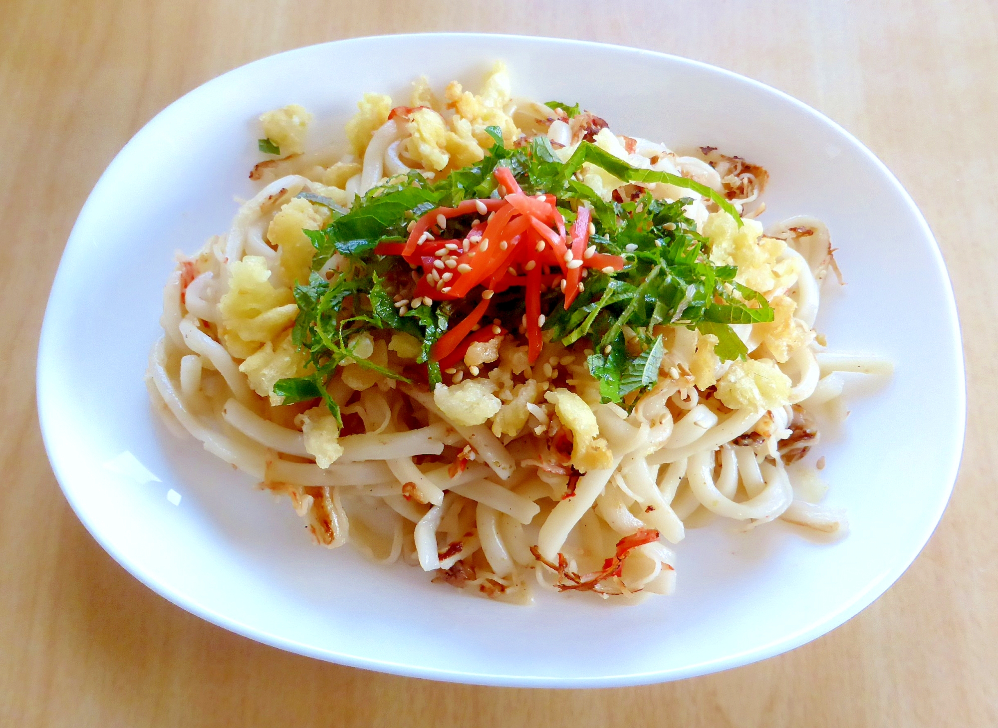 鶏がら塩糀スープ素で焼きうどん