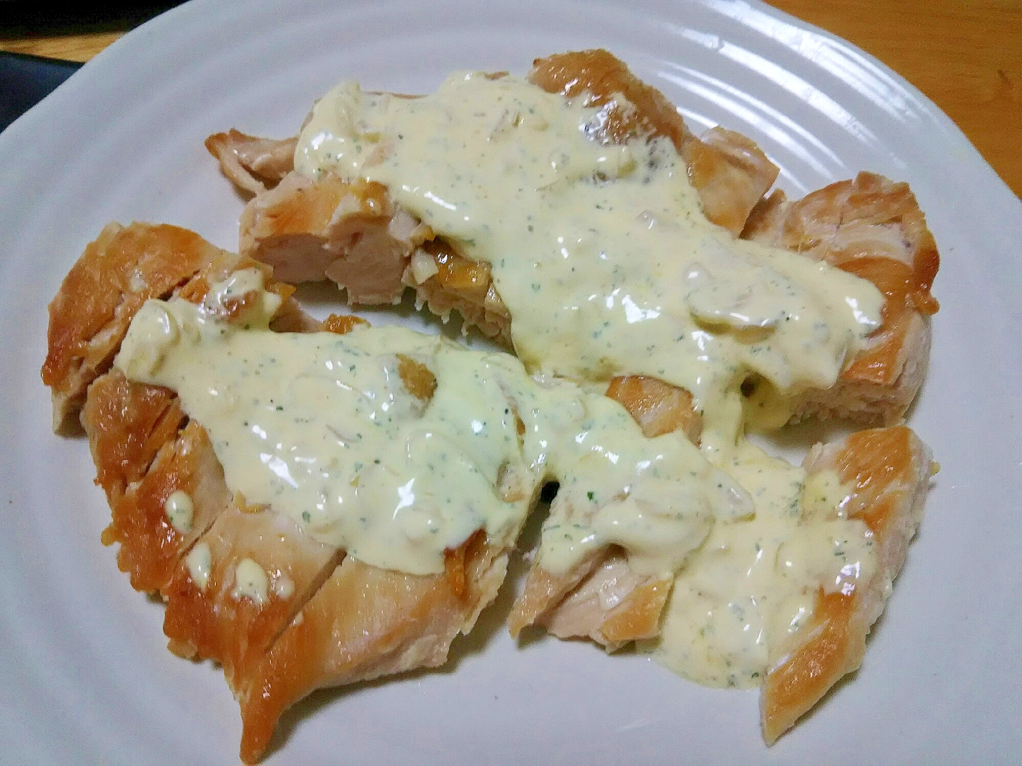 話題の鶏むね肉☆パリパリ焼き