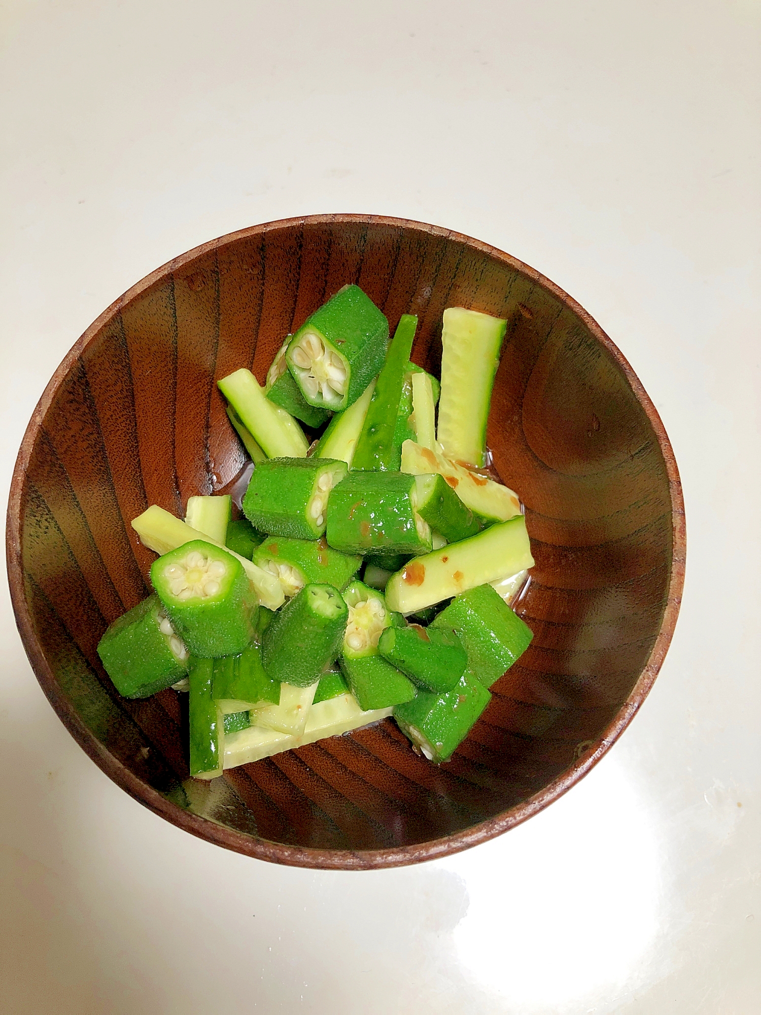 食欲ない時はこれ！きゅうりとおくらの梅酢和え