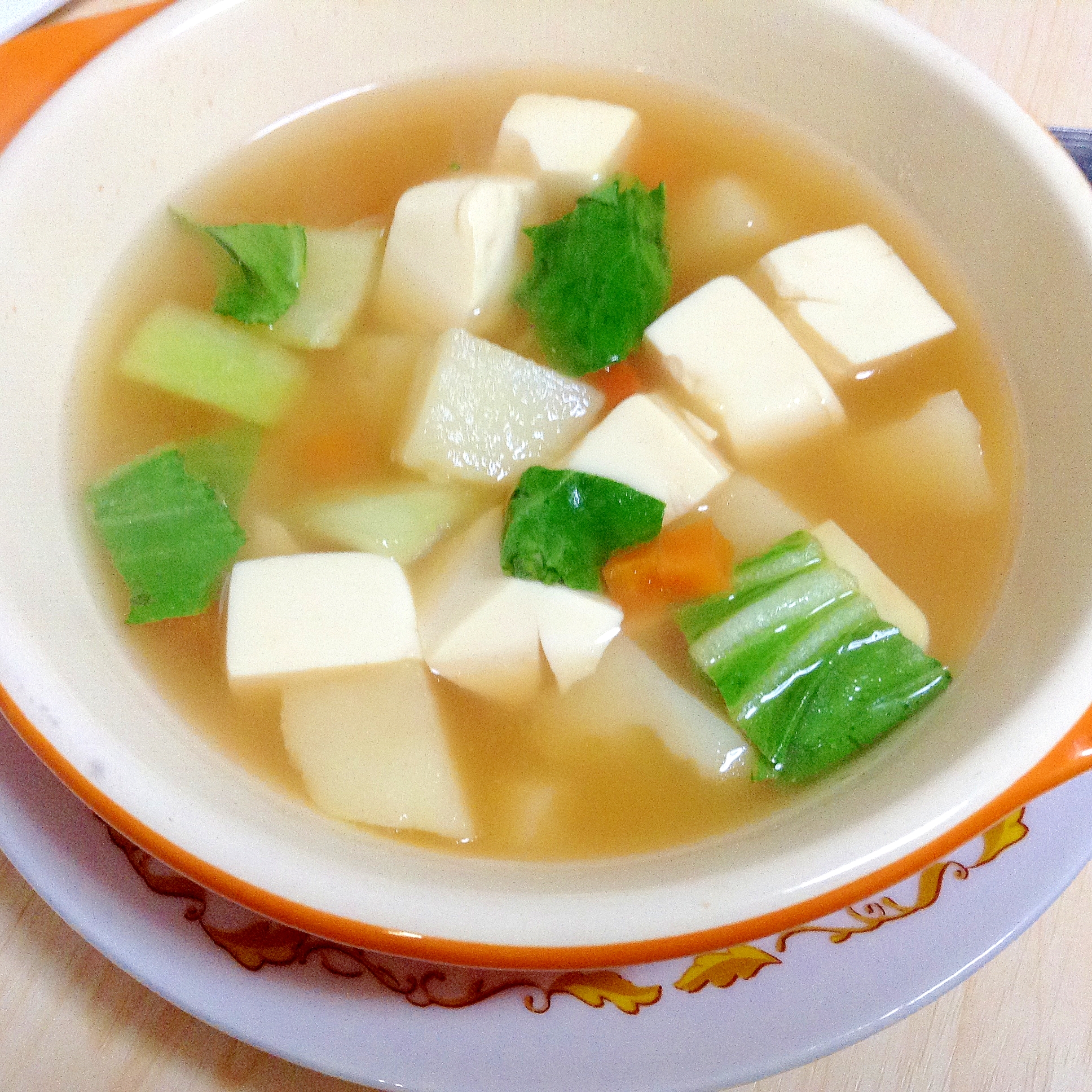 簡単☆豆腐入りコンソメスープ
