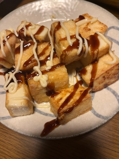 安くて簡単！　厚揚げ豆腐のたこ焼き風♪