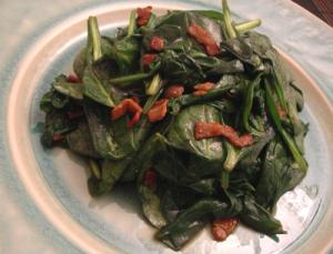 ベビースピナッチとベーコンのサラダ