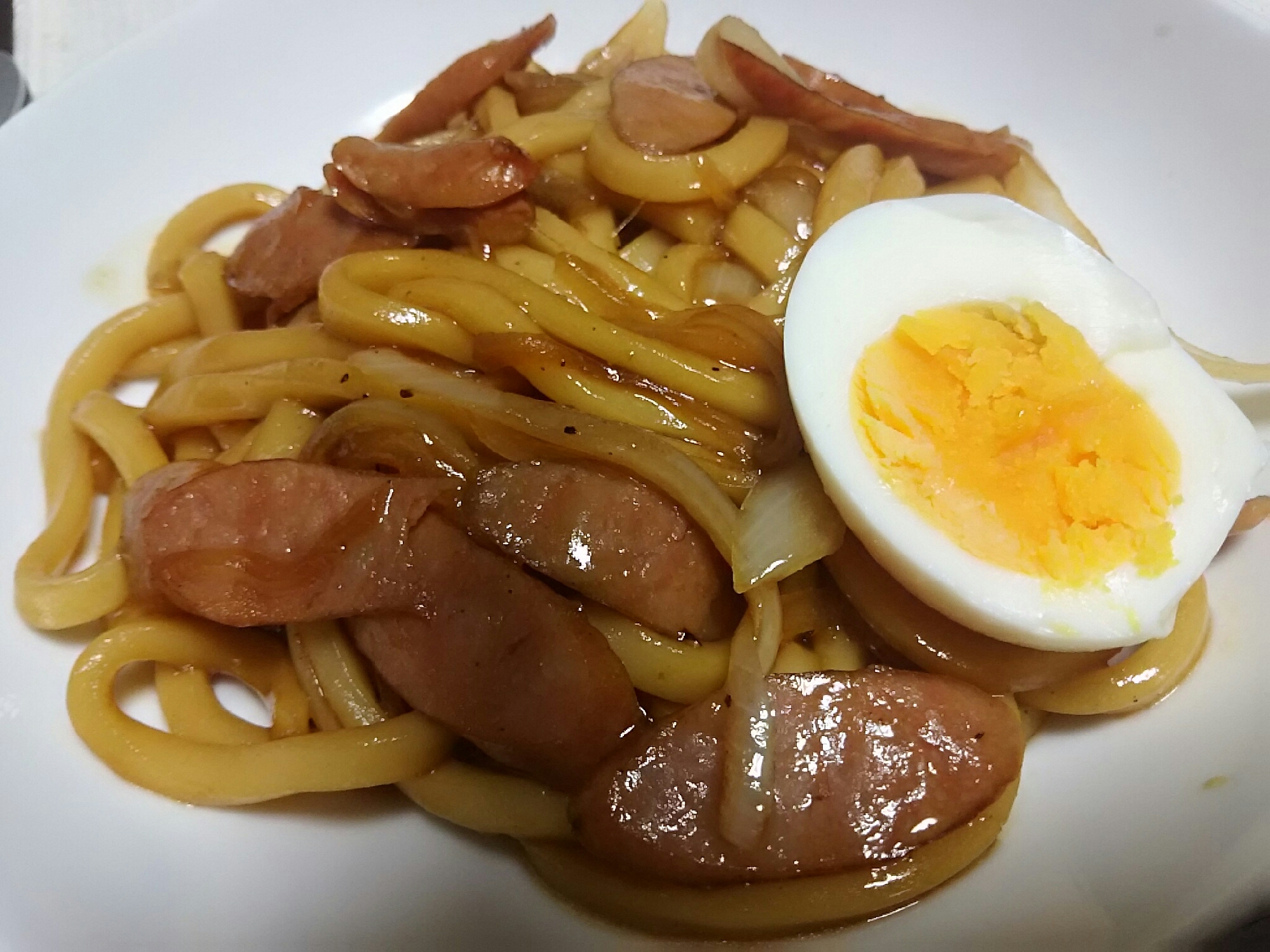 すき焼きのタレで焼きうどん