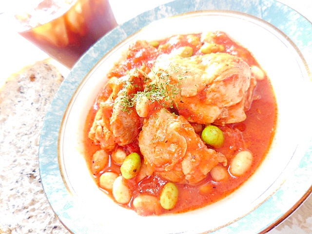 トマト デミグラde お豆と骨付きチキンの煮込み レシピ 作り方 By 小太郎1212 楽天レシピ トマト デミグラde お豆と骨付きチキンの煮込み レシピ 作り方 By 小太郎1212 楽天レシピ