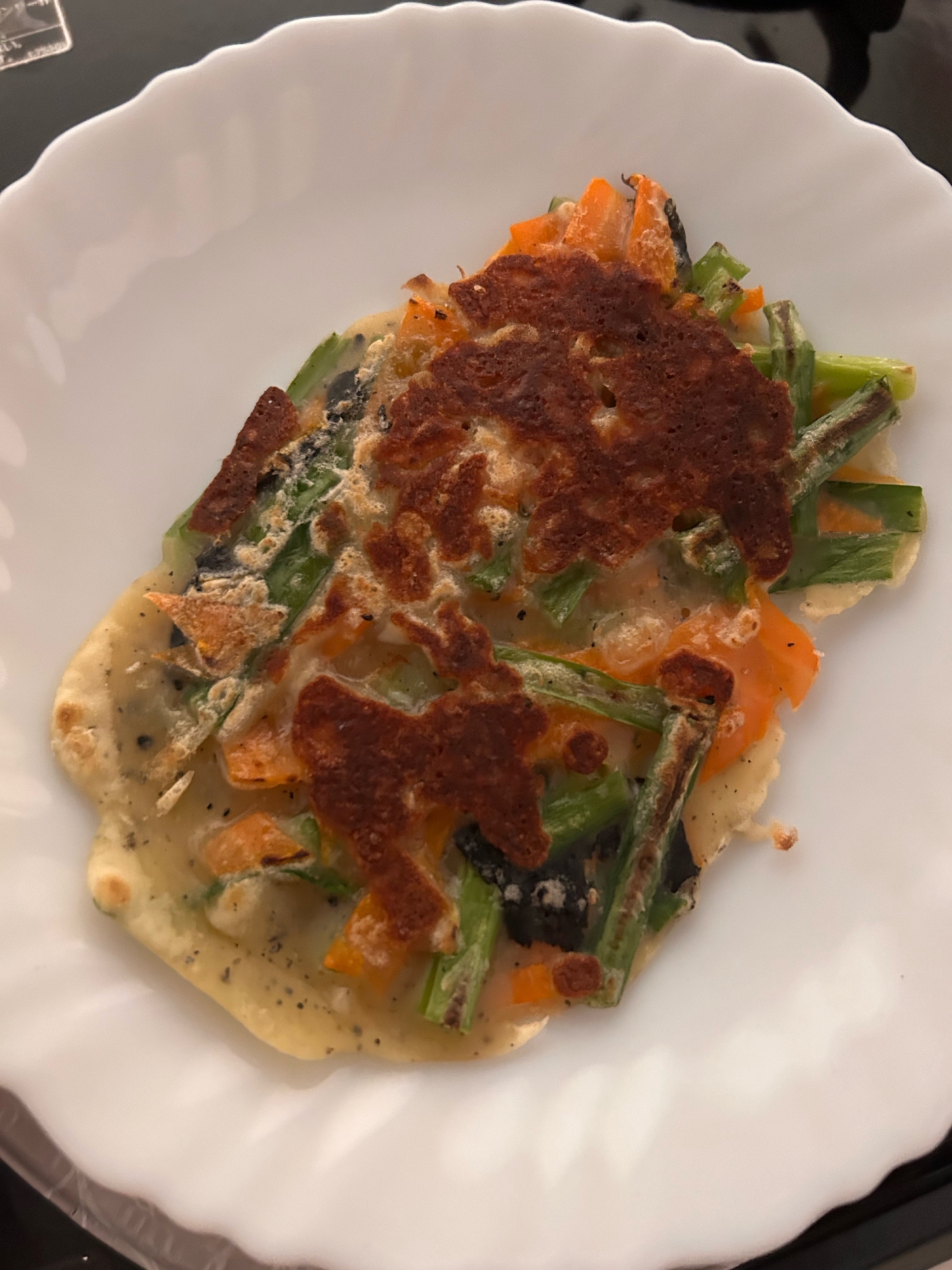 一歳児用にんじんとニラのチヂミ
