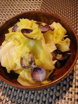 シジミとキャベツの蒸し煮