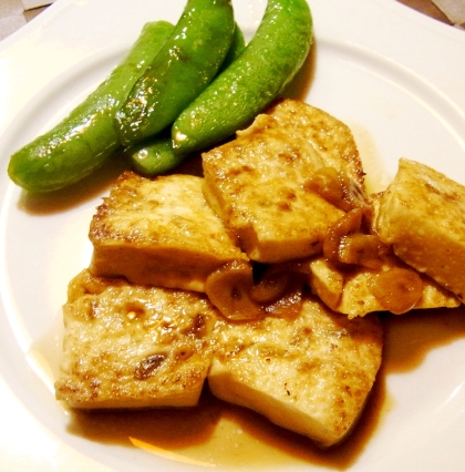 スナップえんどうと豆腐の炒め物