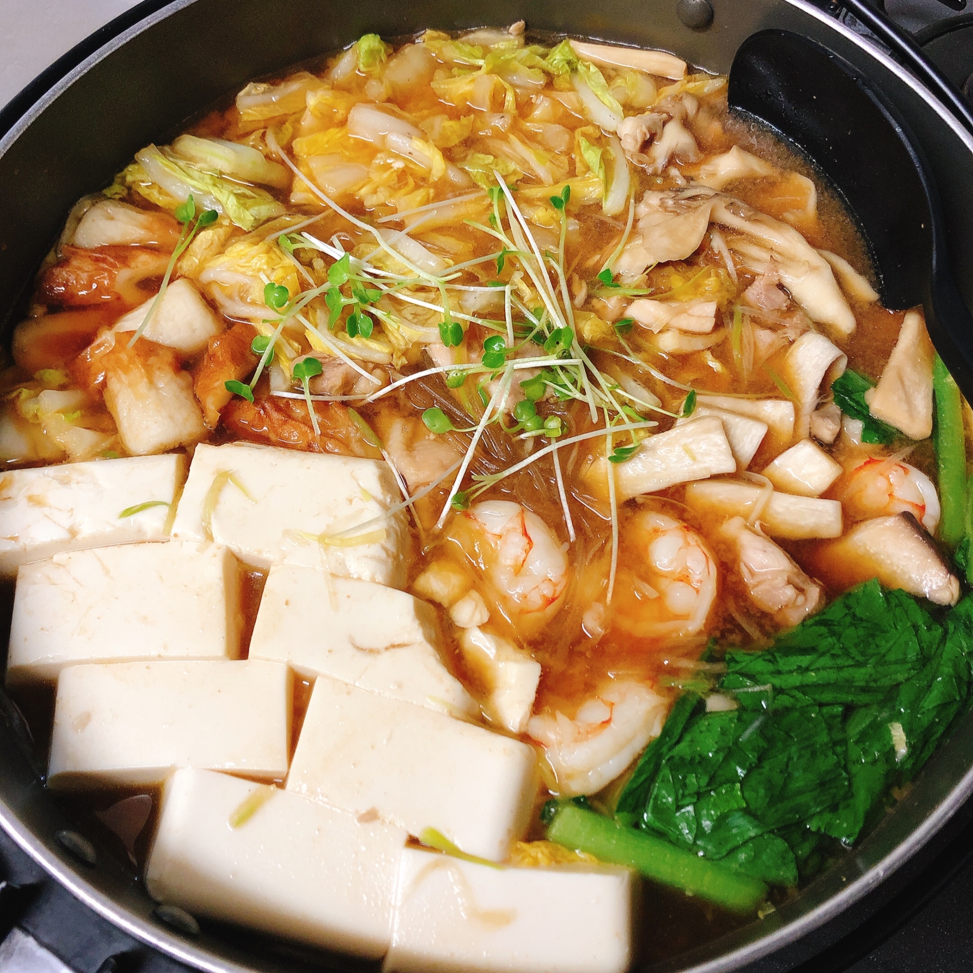 白菜と豆腐の味噌鍋