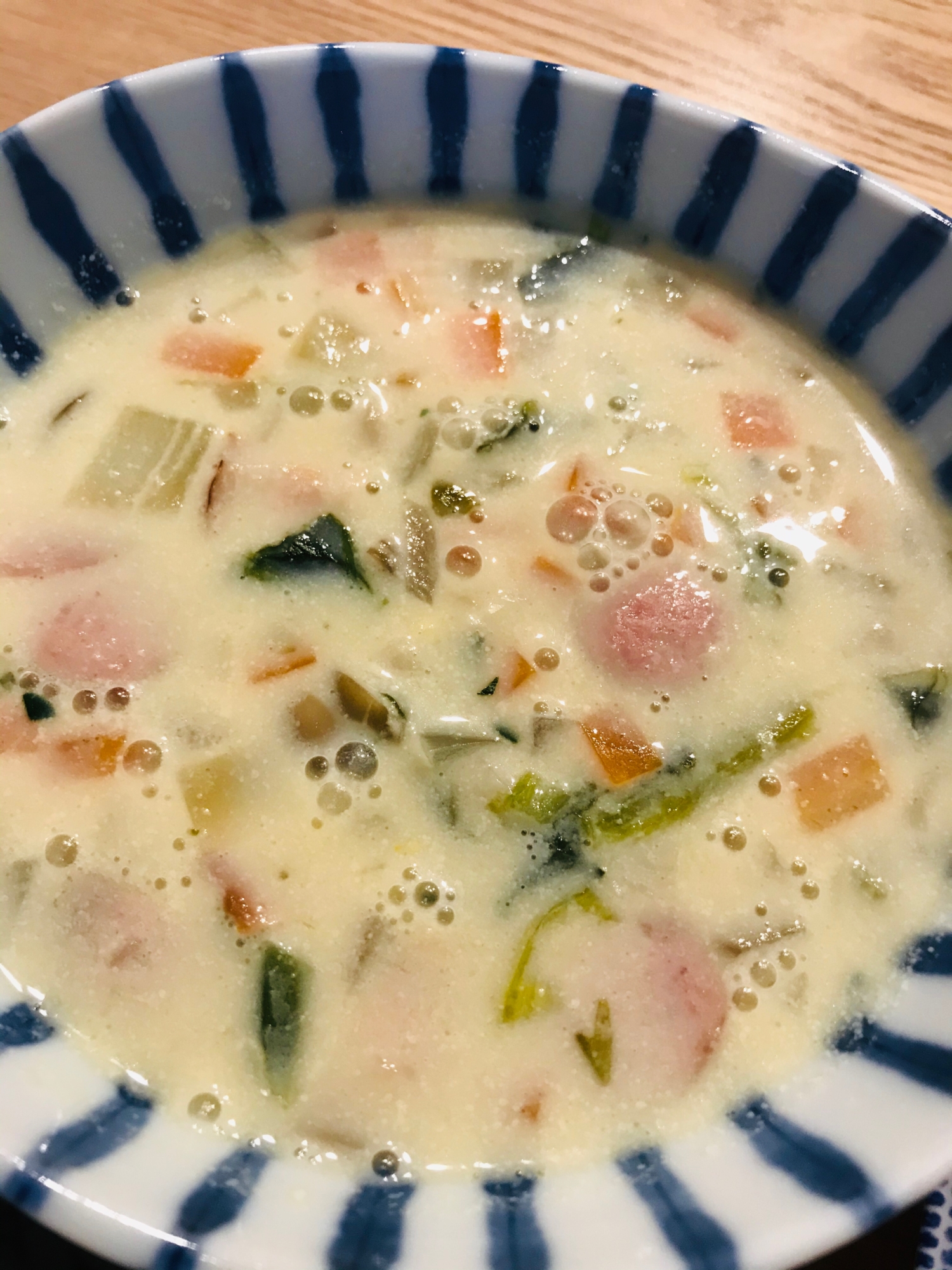 野菜たっぷり！豆乳味噌スープ