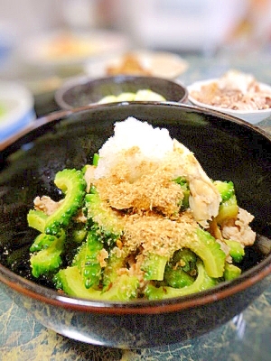 旨味 ゴーヤと豚肉のおろしポン酢仕立て レシピ 作り方 By すいかサマ 楽天レシピ