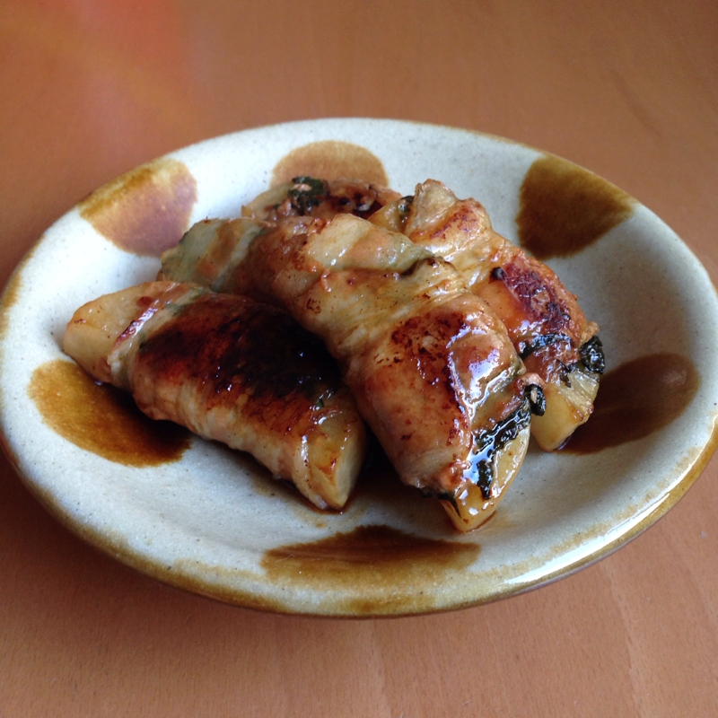 大根と大葉の肉巻きポン酢照り焼き♪