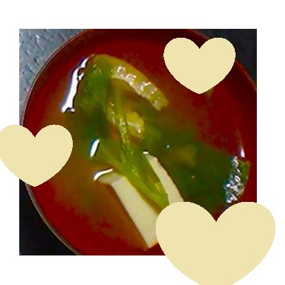 豆腐と水菜の味噌汁