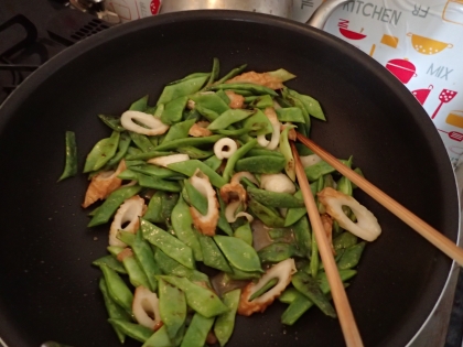 ささげとちくわの味噌炒め