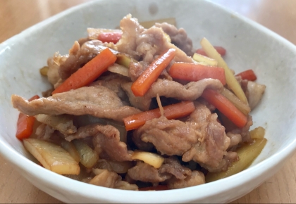 豚肉とれんこんの甘辛炒め