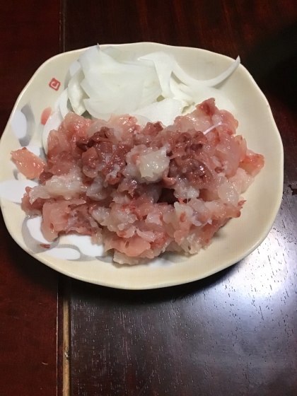 ごま油を使った、ハマチの刺身