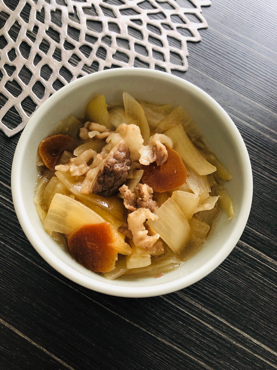 にんにく醤油の活用☆牛肉とたっぷり玉ねぎ煮