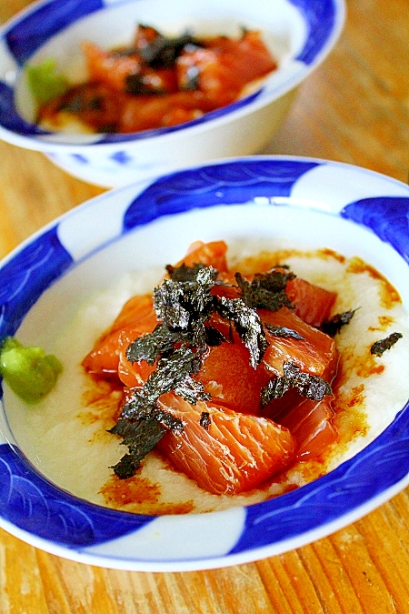 鮪の山かけ＊にんにく醤油