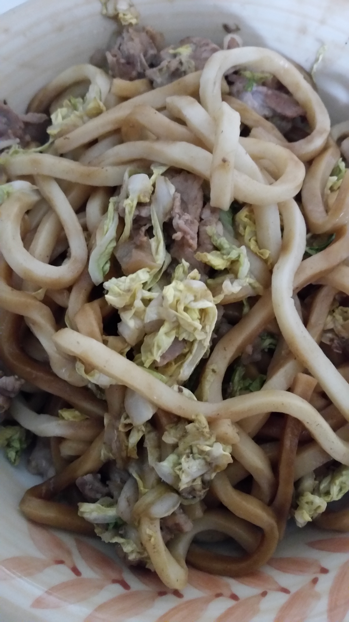 レンジで簡単焼きうどん