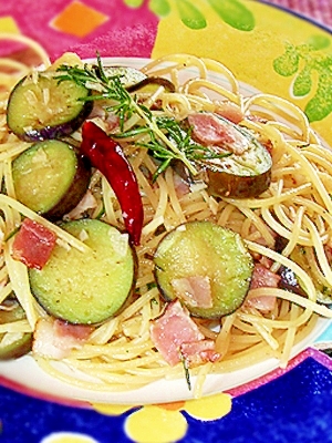 ナスとベーコンのローズマリー風味パスタ レシピ 作り方 By 高原のcook 楽天レシピ