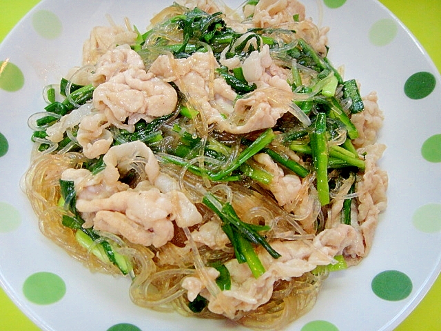 しゃぶしゃぶ肉と春雨のオイスター炒め