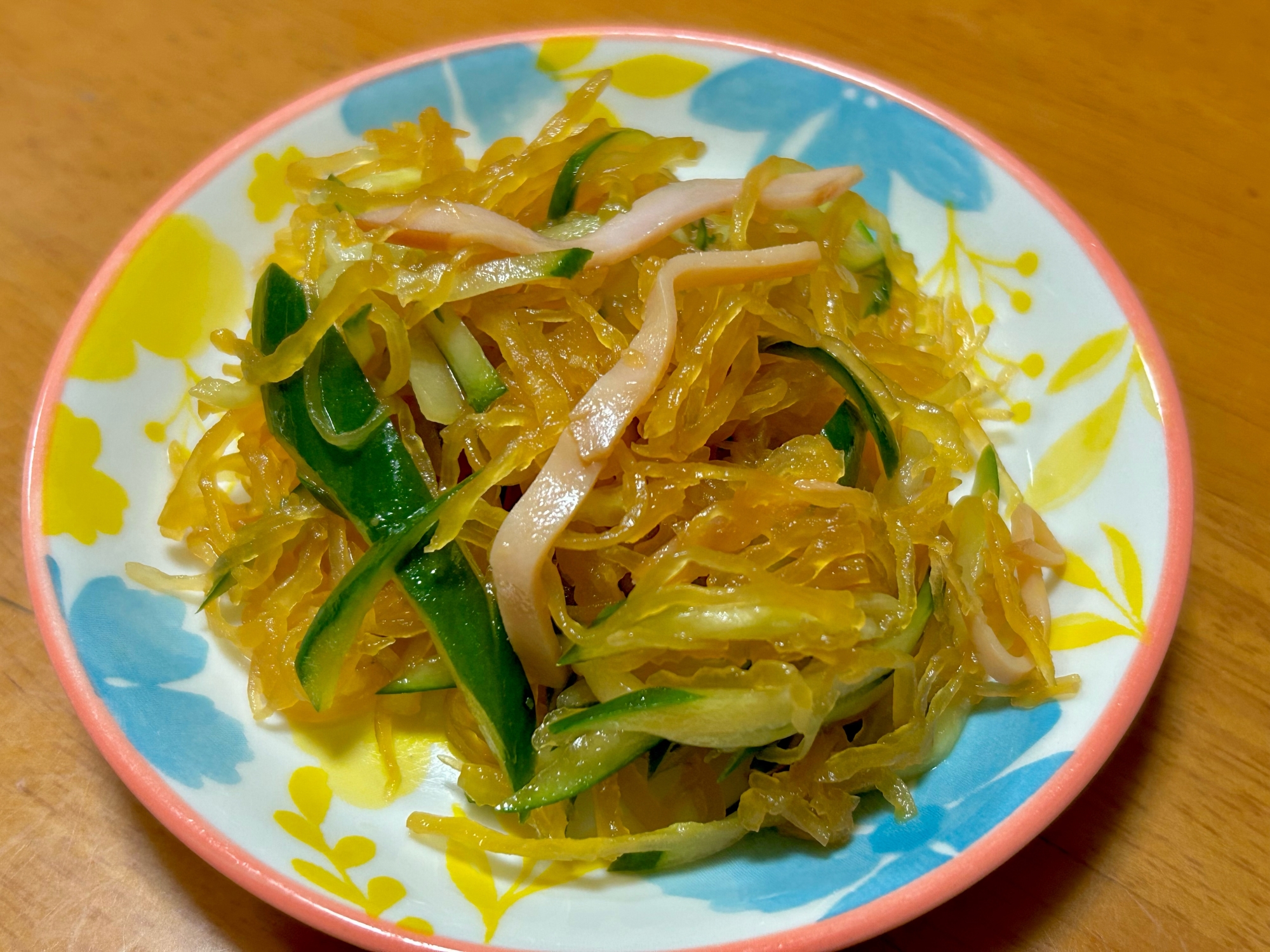 そうめんかぼちゃの中華風サラダ