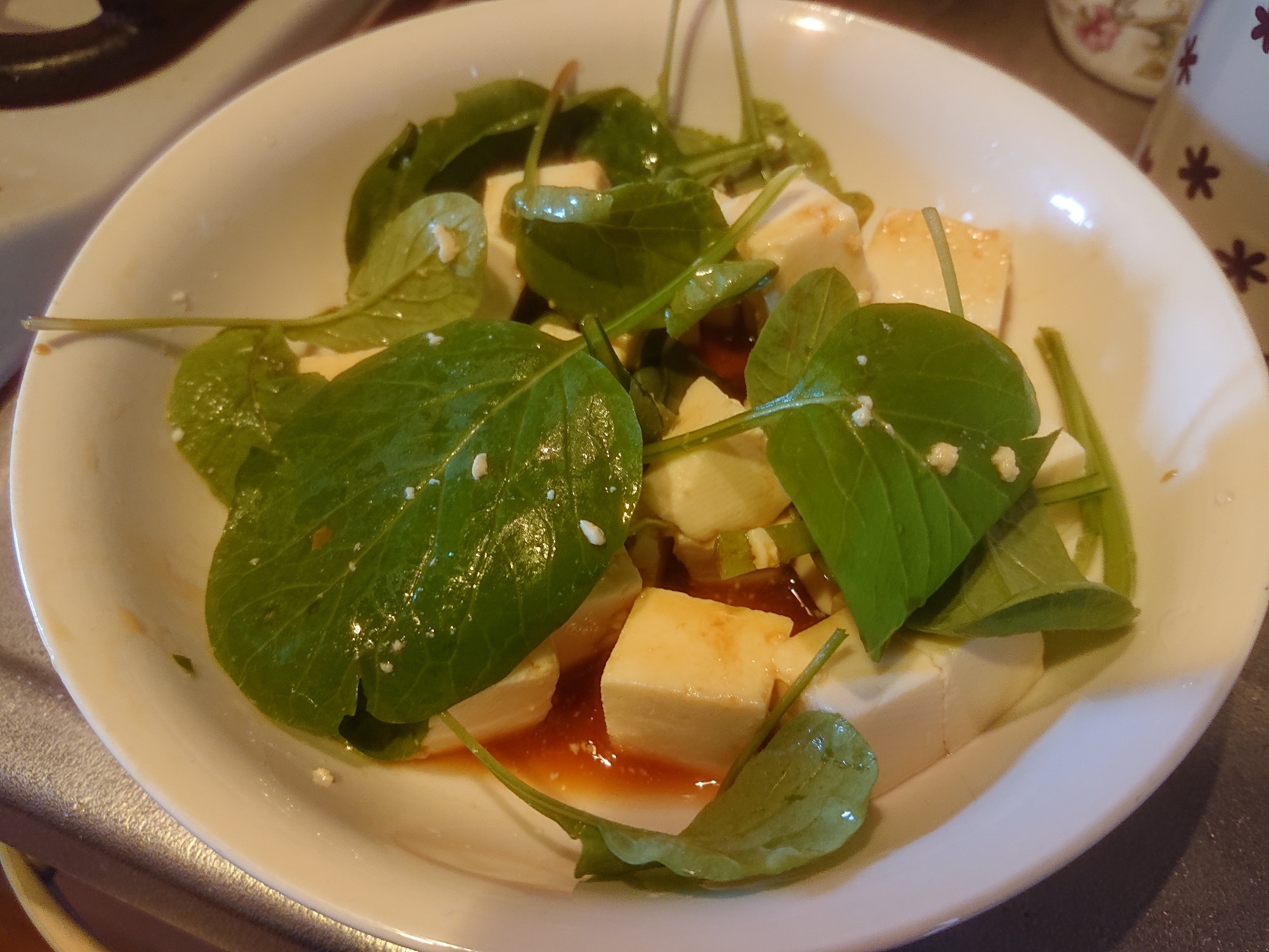 豆腐の酢醤油サラダ