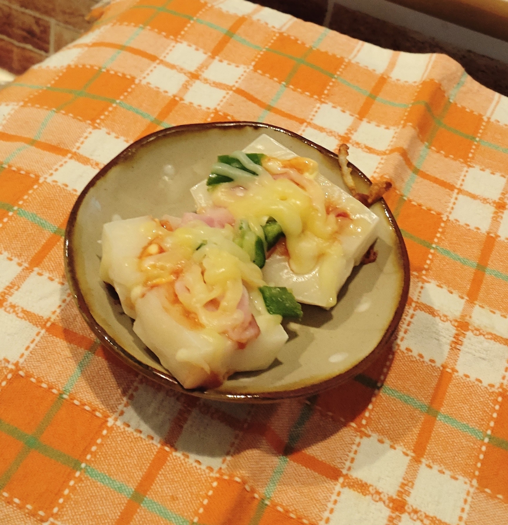 切り餅で‪♡おもちピザ