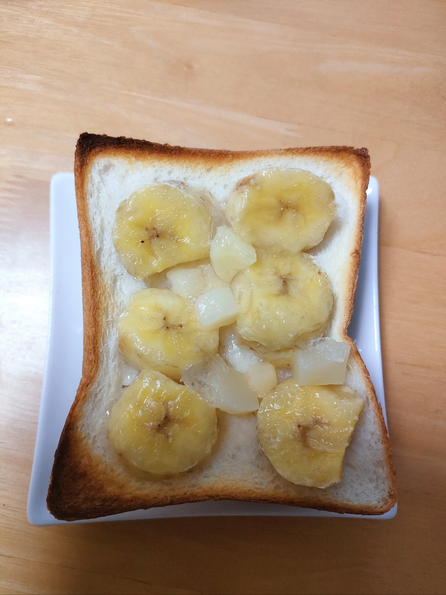 バナナと桃の甘々トースト♪