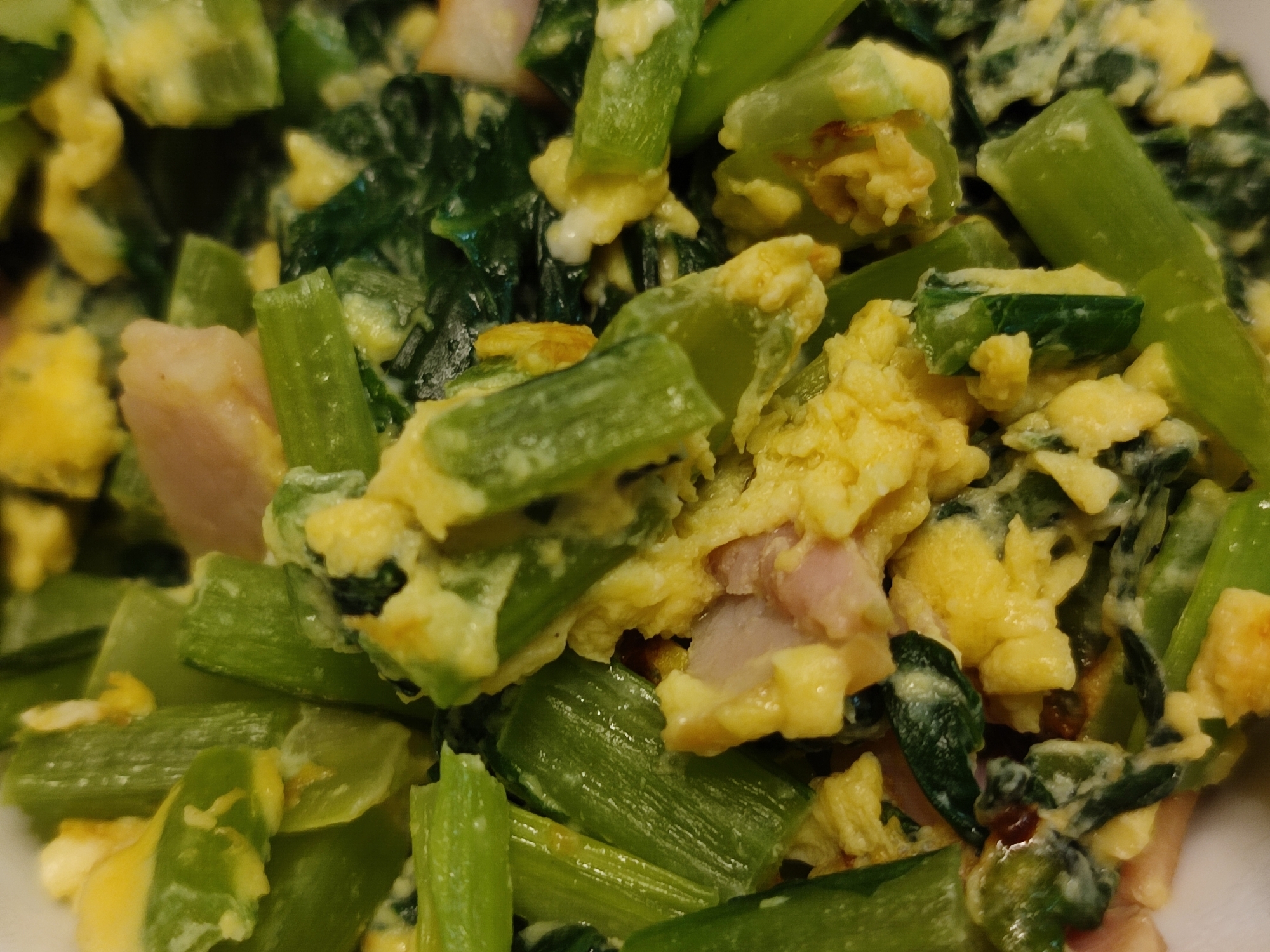 小松菜とベーコンの卵とじ炒め レシピ 作り方 By 即日承認 はなこっち 楽天レシピ